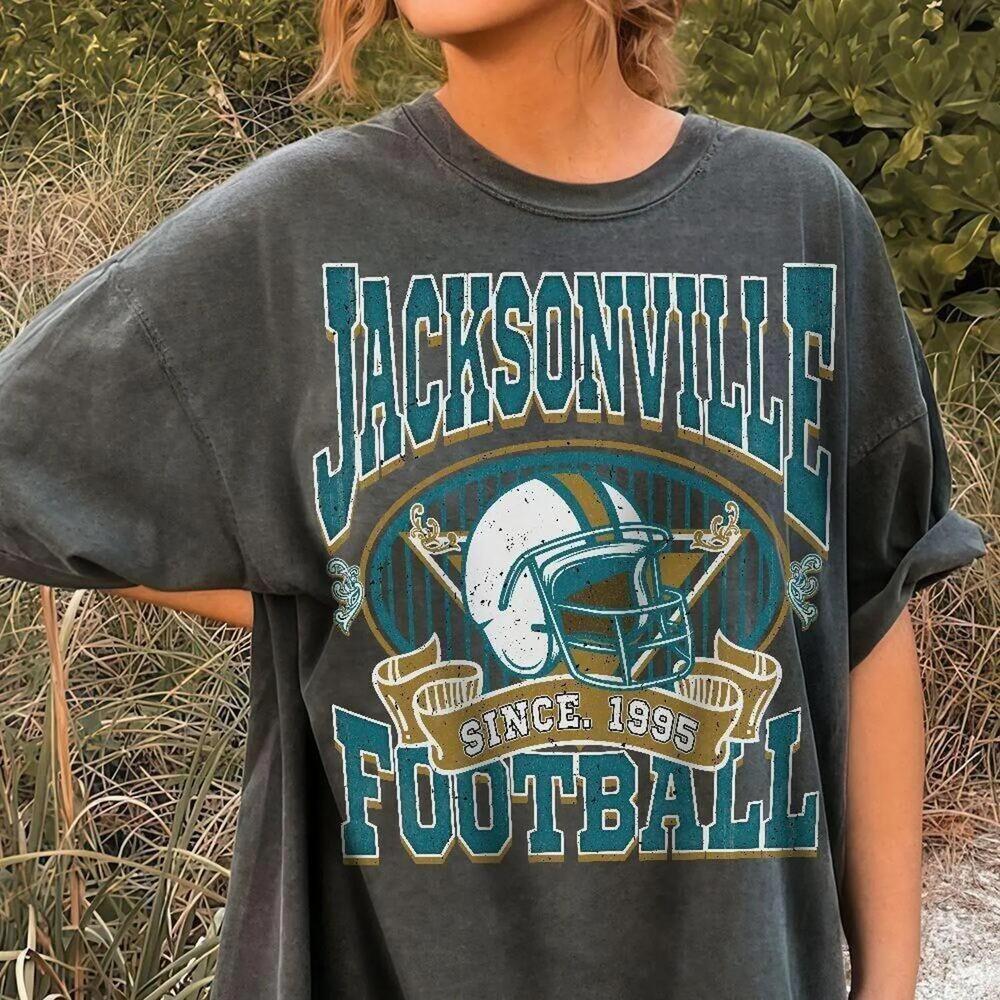 Retro 90s Jacksonville Football Graphic Sports Fan Gift Tee